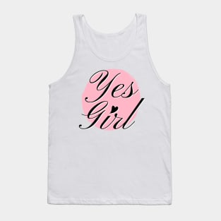 Yes Girl Typography Design Tank Top